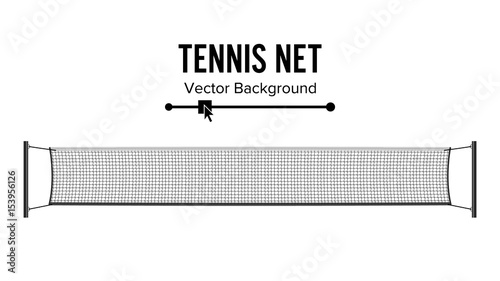 Tennis Net. Realistic Net Used In The Sport Game Of Tennis. Isolated On White. Vector Illustration photo