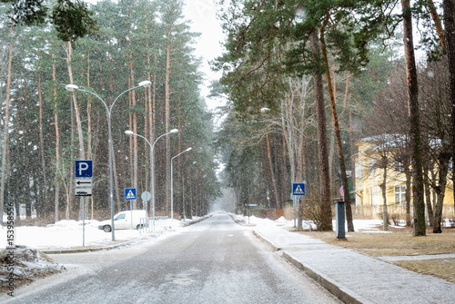 Jurmala street in winter photo