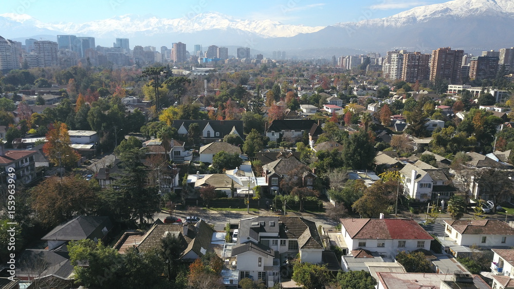 Obraz premium Aerial view of Santiago the capital of City