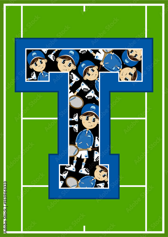 Fototapeta premium T is for Tennis Boy 