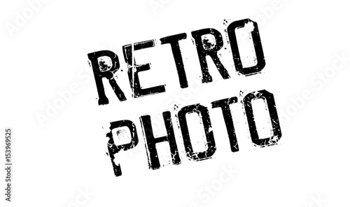 Retro Photo rubber stamp. Grunge design with dust scratches. Effects can be easily removed for a clean, crisp look. Color is easily changed.