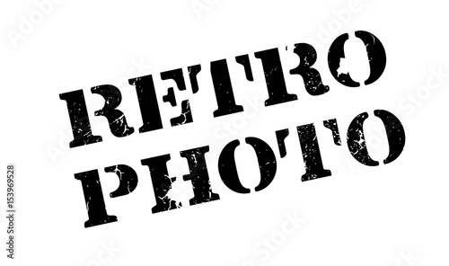 Retro Photo rubber stamp. Grunge design with dust scratches. Effects can be easily removed for a clean, crisp look. Color is easily changed.