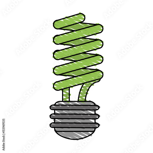 color crayon stripe cartoon fluorescent light bulb vector illustration
