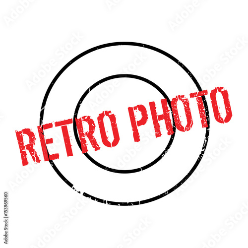 Retro Photo rubber stamp. Grunge design with dust scratches. Effects can be easily removed for a clean, crisp look. Color is easily changed.
