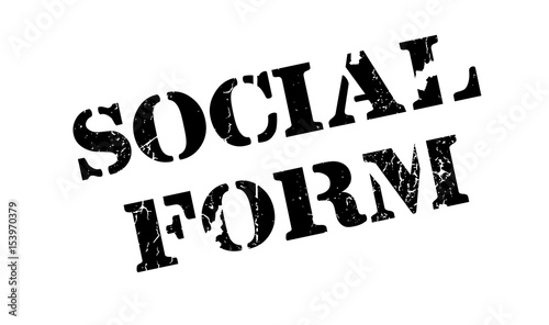 Social Form rubber stamp. Grunge design with dust scratches. Effects can be easily removed for a clean, crisp look. Color is easily changed.