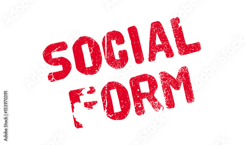 Social Form rubber stamp. Grunge design with dust scratches. Effects can be easily removed for a clean, crisp look. Color is easily changed.