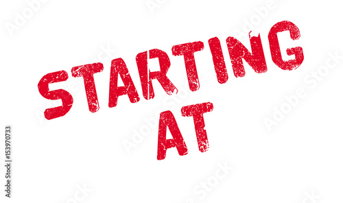 Starting At rubber stamp. Grunge design with dust scratches. Effects can be easily removed for a clean, crisp look. Color is easily changed.