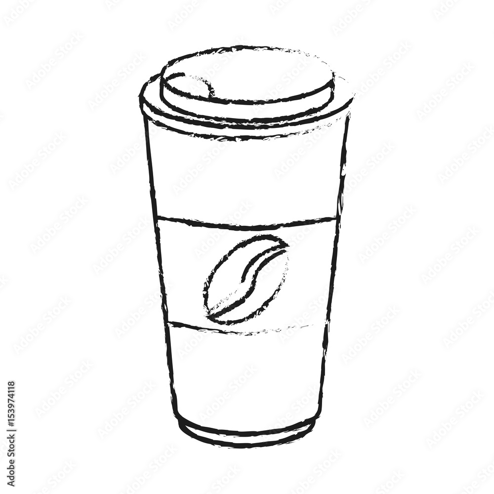 blurred silhouette image cartoon disposable for hot drinks with bean logo symbol vector illustration blurred silhouette image cartoon disposable for hot drinks with bean logo symbol vector illustration