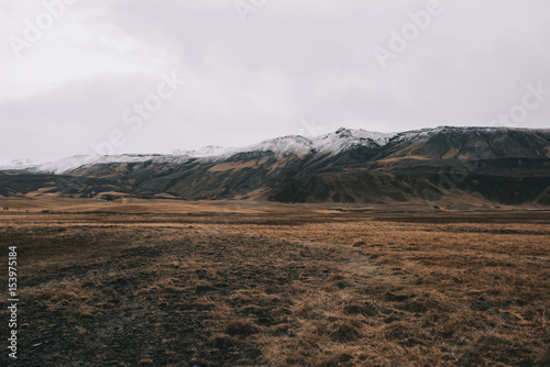 Scenic autumn mountains view in Iceland