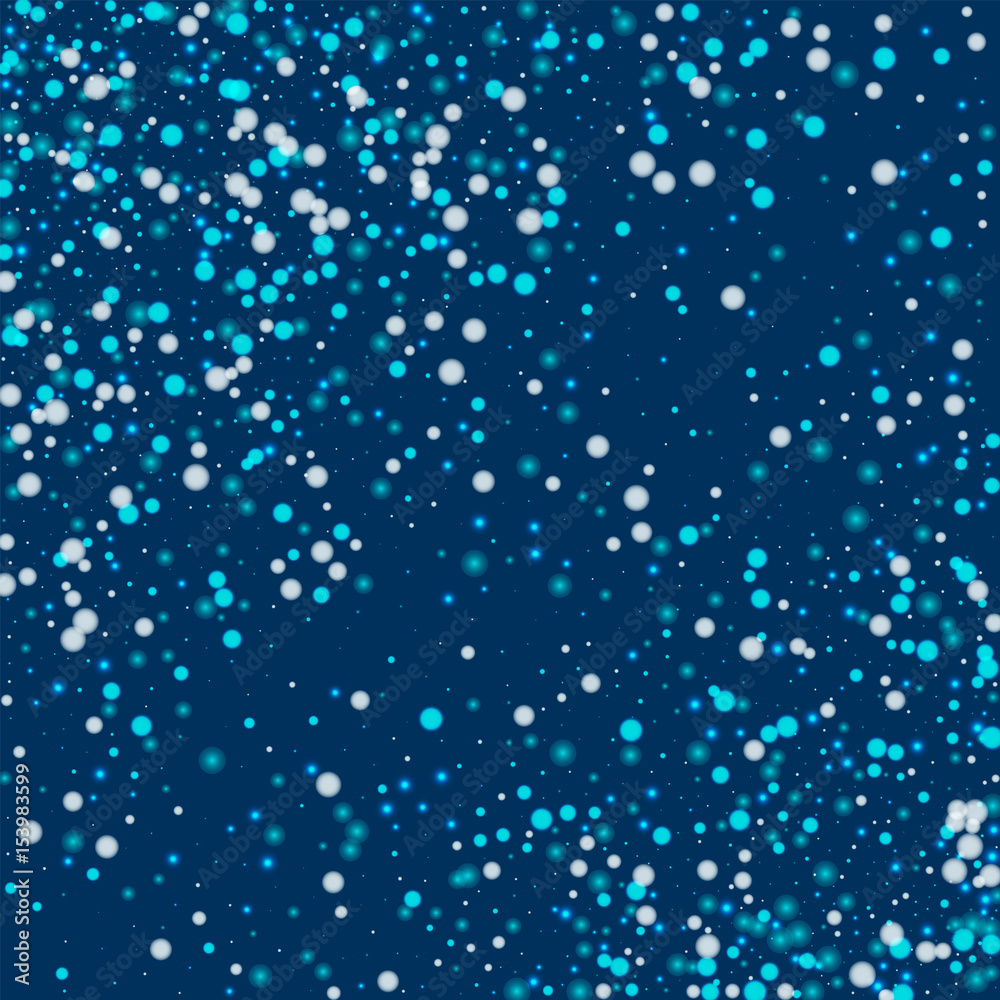 Beautiful falling snow. Abstract scattered pattern with beautiful falling snow on deep blue background. Vector illustration. Beautiful falling snow. Abstract scattered pattern with beautiful falling snow on deep blue background. Vector illustration.