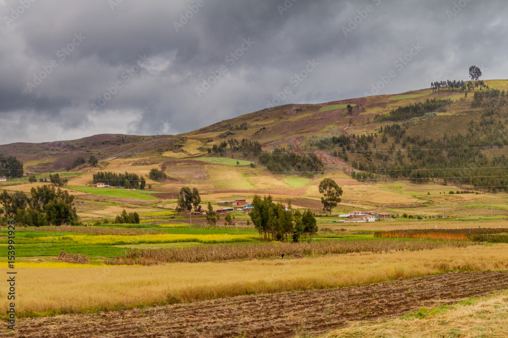 Fototapeta premium Rural landscape near Cuzco, Peru