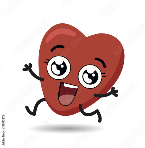Corazon feliz corriendo haciendo deporte