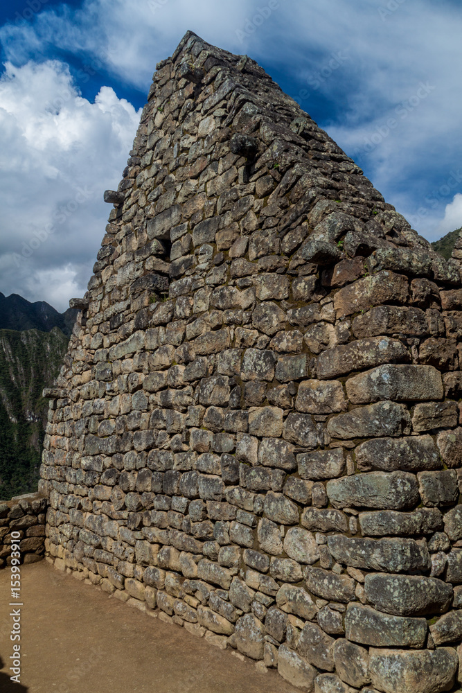 Preserved building at Machu Picchu ruins, Peru