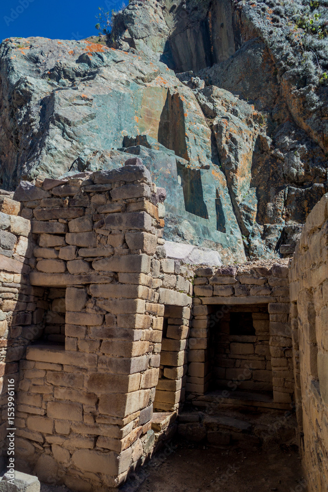 Fototapeta premium Inca's ruins in Ollantaytambo, Sacred Valley of Incas, Peru