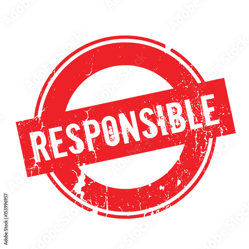 Responsible rubber stamp. Grunge design with dust scratches. Effects can be easily removed for a clean, crisp look. Color is easily changed.