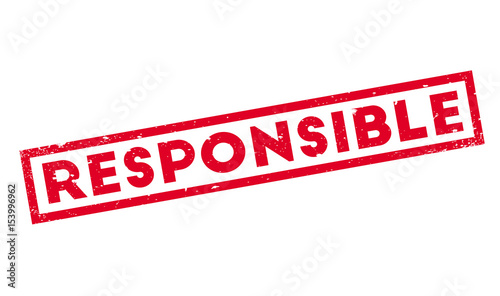 Responsible rubber stamp. Grunge design with dust scratches. Effects can be easily removed for a clean, crisp look. Color is easily changed.
