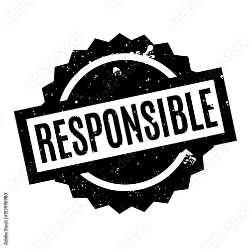 Responsible rubber stamp. Grunge design with dust scratches. Effects can be easily removed for a clean, crisp look. Color is easily changed.