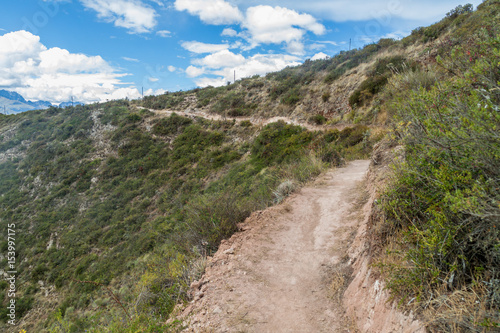 Trail in the countryside near Moray, Peru