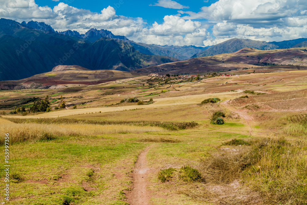 Fototapeta premium Path near Maras village, Sacred Valley, Peru