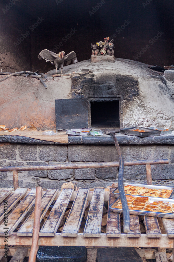 Colonial clay oven in Pisac village, Peru