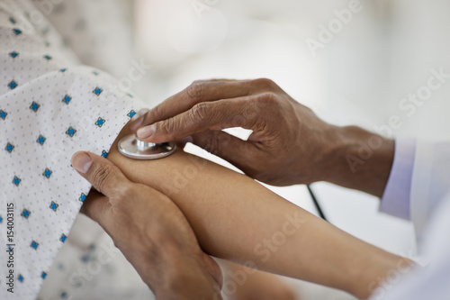 Close up of doctor examining patient