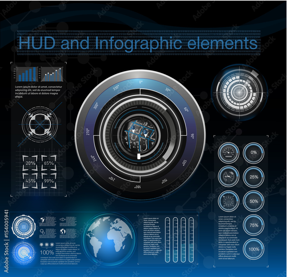 Abstract background with different elements of the hud. Hud elements,graph.Vector illustration.Head-up display elements for Infographic elements. Abstract background with different elements of the hud. Hud elements,graph.Vector illustration.Head-up display elements for Infographic elements.