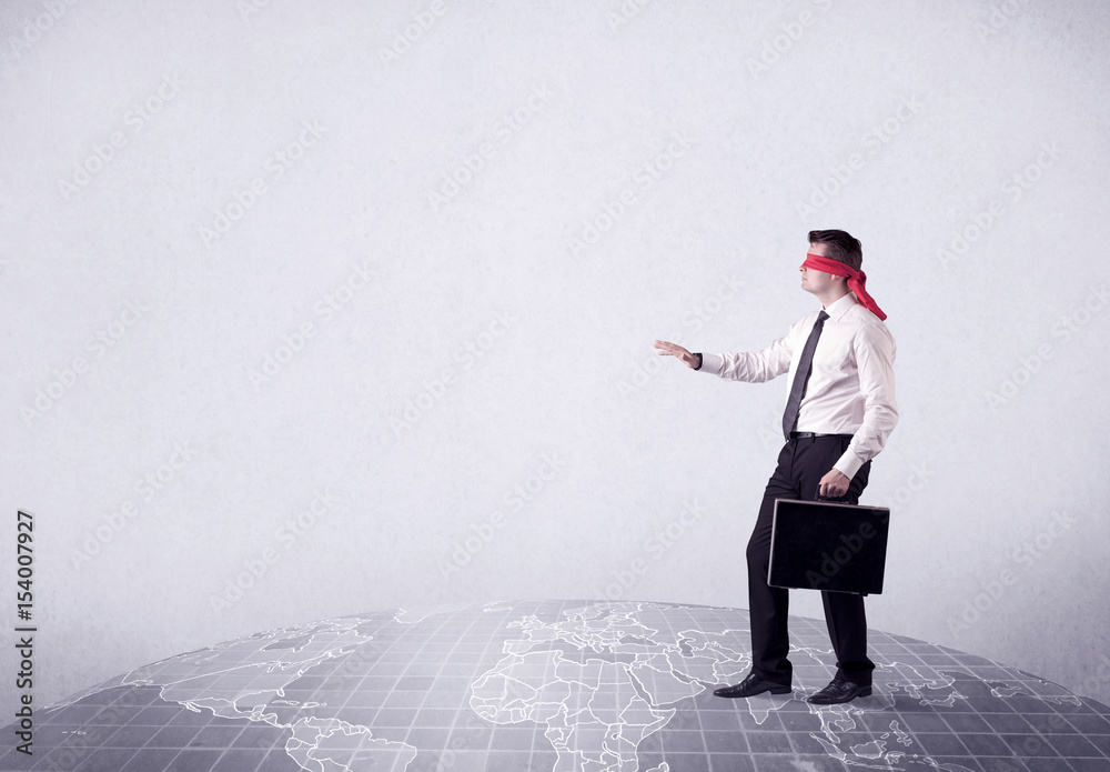 Fototapeta premium Blindfolded businessman concept