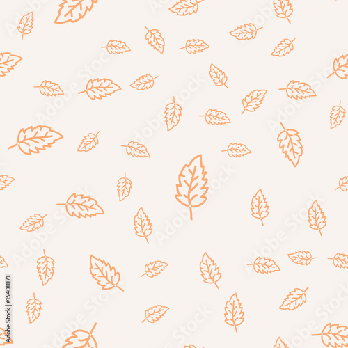 Seamless leaves pattern. Stylized leaf decirative design background. Seamless leaf design