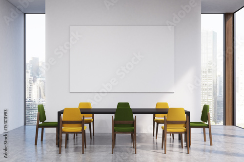 Yellow and black conference room