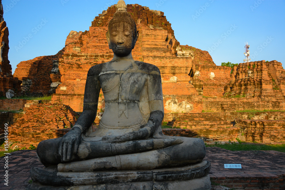 Wat Mahathat Buddhist Temple in Ayutthaya, Thailand	