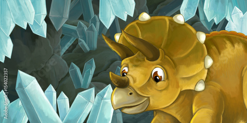 Fototapeta cartoon sceny jaskini z dużymi kryształami do różnych zastosowań