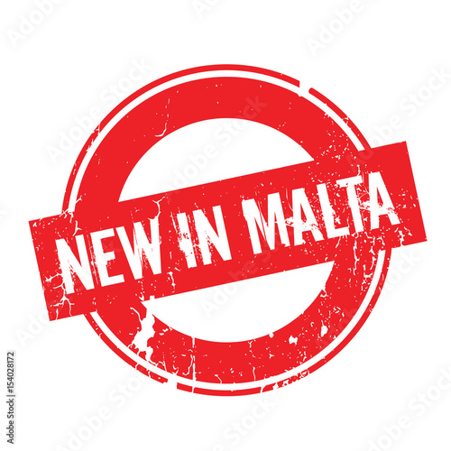 New In Malta rubber stamp. Grunge design with dust scratches. Effects can be easily removed for a clean, crisp look. Color is easily changed.