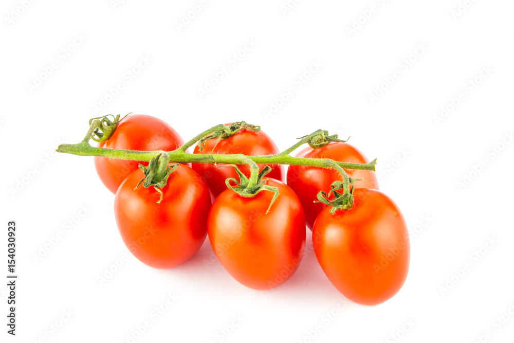 Cherry tomato bunch closeup isolated on white background Cherry tomato bunch closeup isolated on white background