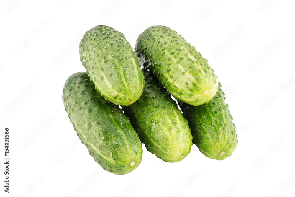 Cucumbers isolated on white background close up. Cucumbers isolated on white background close up.