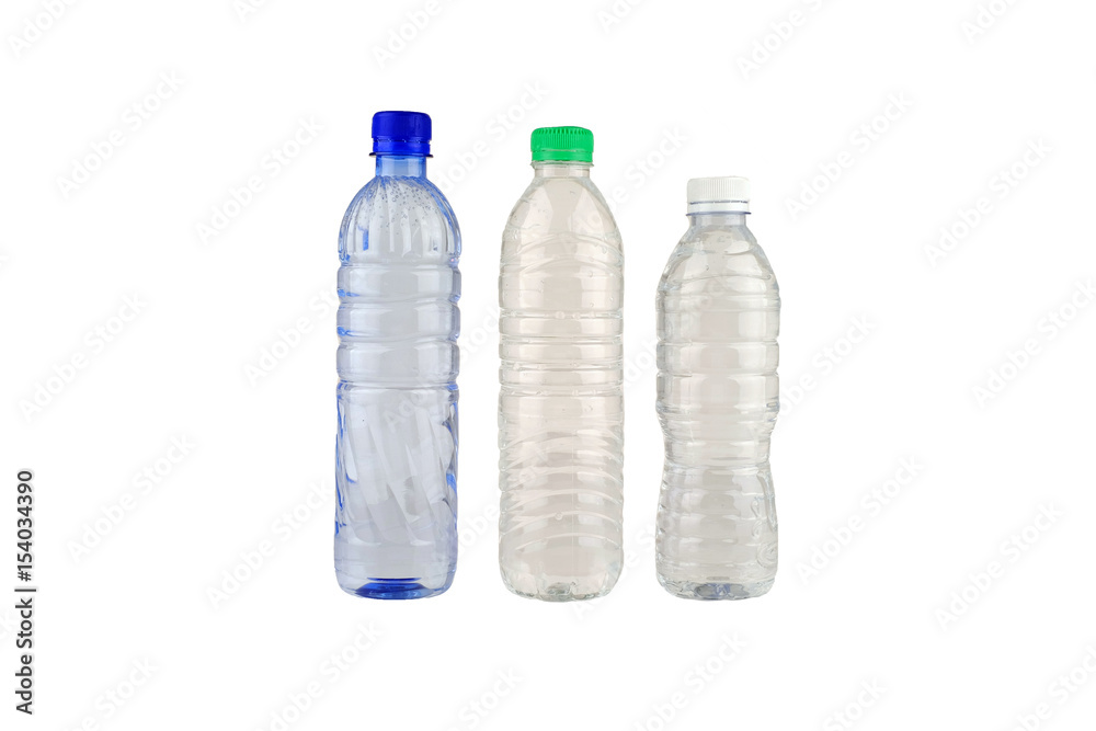 Three different plastic bottle. 