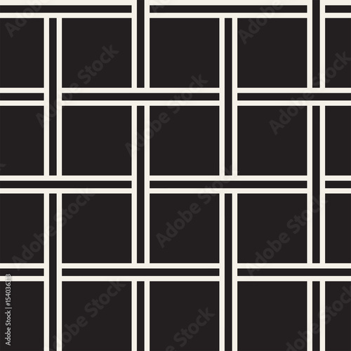 Seamless woven stripes pattern. Modern stylish texture. Repeating abstract background with interlacing lines. Simple monochrome grid