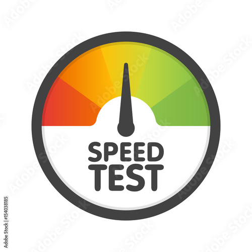 Round Speedometer speed test download. Vector illustration template