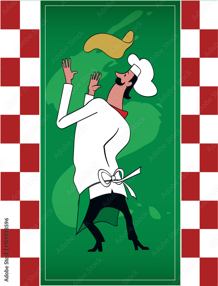 Fototapeta premium Pizza Chef / A chef prepares a pizza.