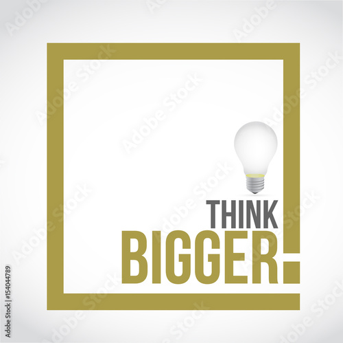 Εκτύπωση καμβά think bigger idea bulb text box concept