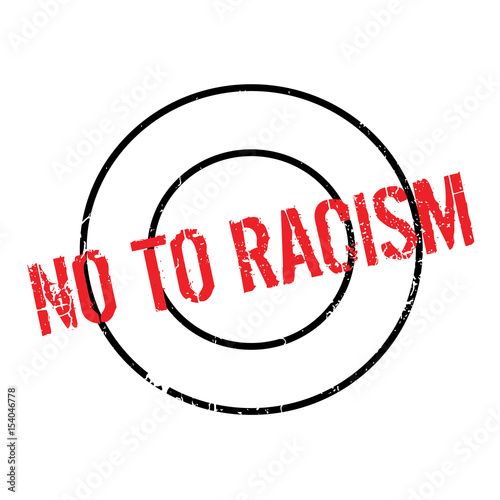 No To Racism rubber stamp. Grunge design with dust scratches. Effects can be easily removed for a clean, crisp look. Color is easily changed.
