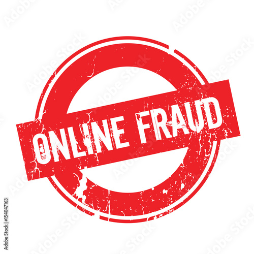 Online Fraud rubber stamp. Grunge design with dust scratches. Effects can be easily removed for a clean, crisp look. Color is easily changed.