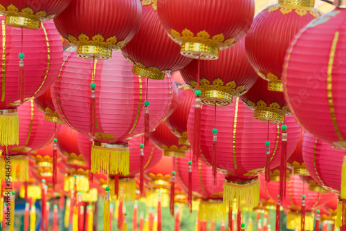 Traditional Chinese lanterns display during Chinese new year festival at Thean Hou Temple in Kuala Lumpur  Malaysia