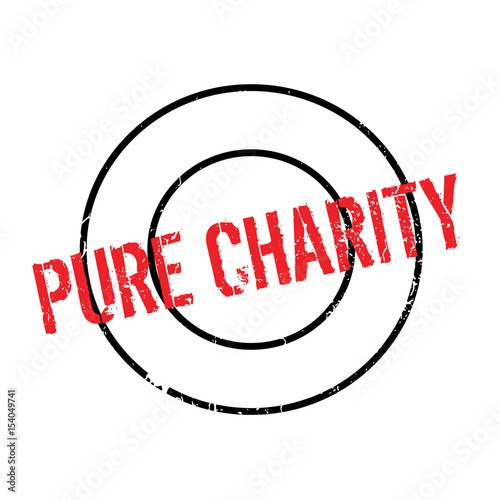 Pure Charity rubber stamp. Grunge design with dust scratches. Effects can be easily removed for a clean, crisp look. Color is easily changed.