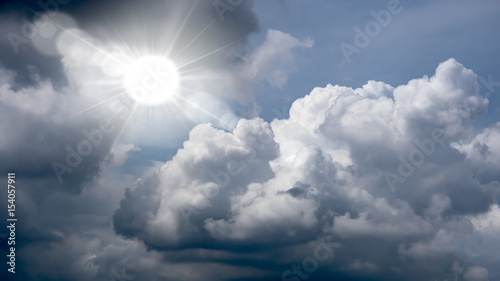 Cloudscape with sun flares