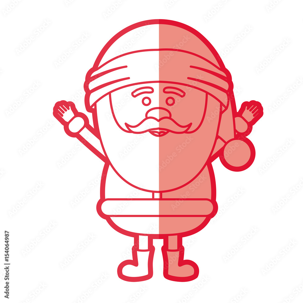 Fototapeta premium red silhouette of santa claus with open arms vector illustration
