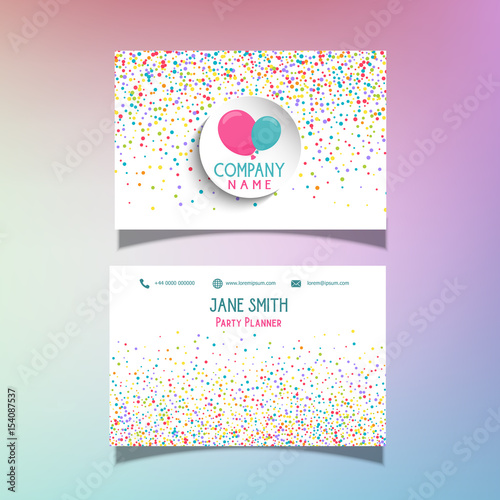 Balloons and confetti business card
