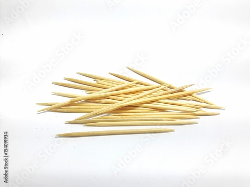 Toothpicks on white background