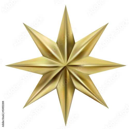 Golden eight-pointed star
