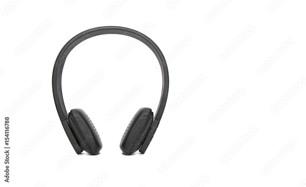 Black headphone on white background. Black headphone on white background.