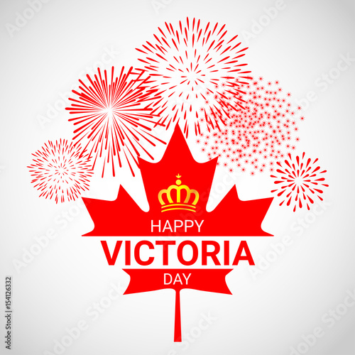  Canada maple Leaf  with fireworks for Victoria day photo